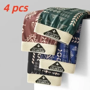 Ensemble de 4 pièces pour homme : short de sport, boxer et caleçon, motif graffiti, en coton. Sous-vêtements pour homme.