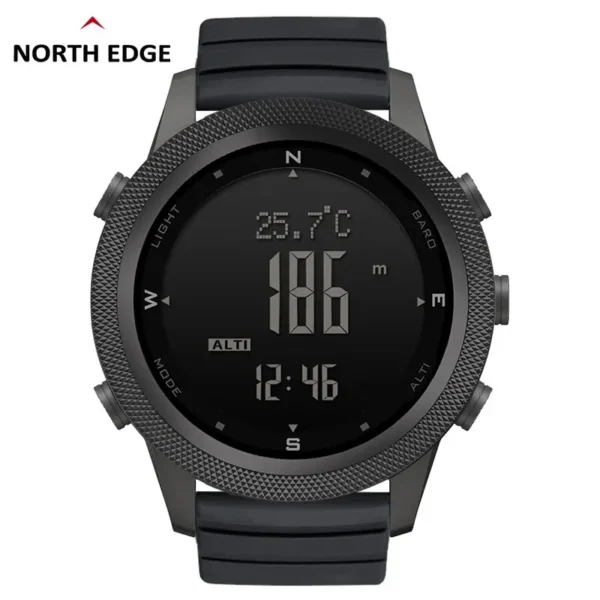 Montre numérique pour homme NORTH EDGE APACHE-46, idéale pour les sports de plein air (course à pied, natation), avec altimètre, baromètre et boussole, étanche à 50 m.