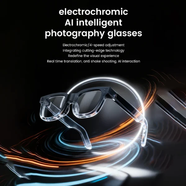Lunettes intelligentes 2026 : photos et vidéos HD, enregistrement OpenAI, traduction, tactile, verres photochromiques, appels Bluetooth, musique, multifonctions.