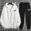 Nouveauté dans la collection survêtement femme tendance : sweat-shirt à capuche imprimé, pantalon, ensemble 2 pièces, manteau zippé décontracté, tenue du quotidien, automne-hiver