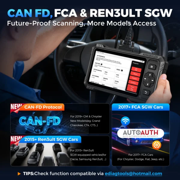 KINGBOLEN S6 ELite CAN FD Scanner OBD2 bidirectionnel pour tous les systèmes, outil de diagnostic automobile, TPMS, AdBlue, DPF, réinitialisation 15, gratuit à vie