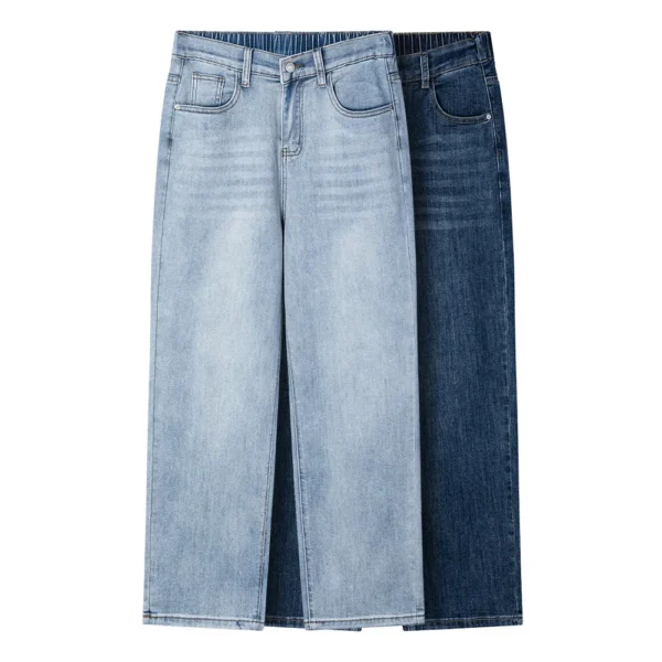 Jean droit taille haute stretch pour femme, collection printemps 2026, longueur cheville, référence 2552