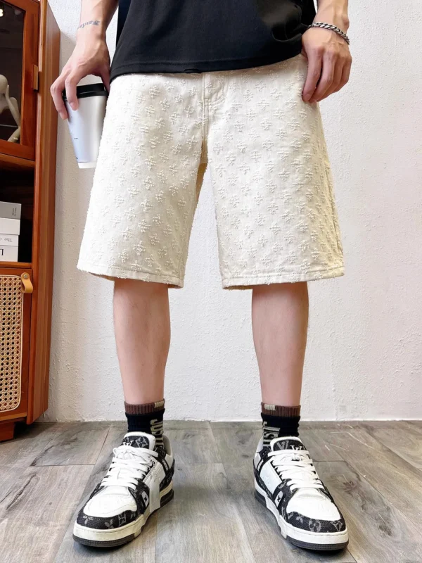Short en jean rétro de luxe léger style Y2K, coupe ample, style hip-hop, pour homme et femme.