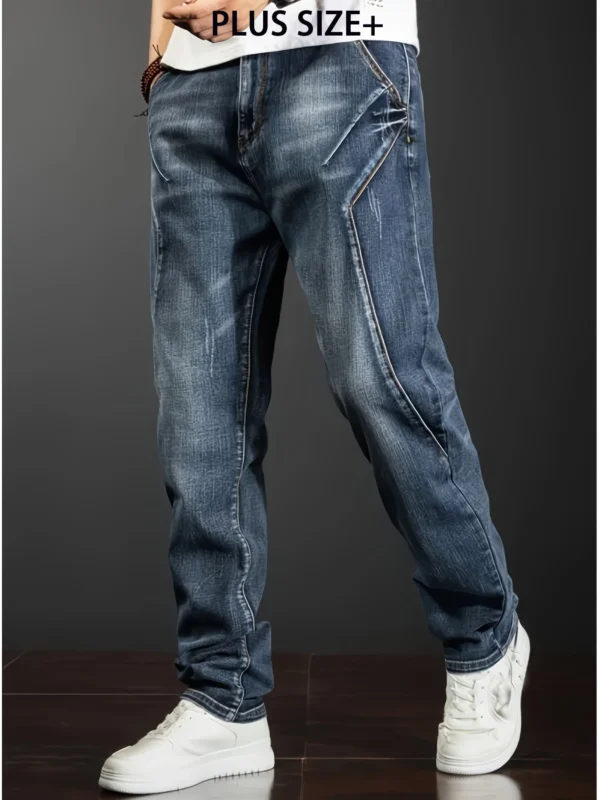 Pantalons en jean grande taille pour homme, tailles 2XL à 6XL, coupe droite, stretch, style décontracté, idéal pour le travail et le printemps-été.