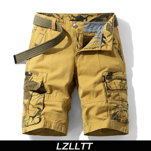 S1249434681c54ac097be9871c86cec3cS.webp Short cargo camouflage été homme, short de plage multipoches en coton, short de jogging décontracté printemps, homme