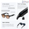 Lunettes intelligentes IA 2026 pour hommes et femmes : caméra HD 200 W, vidéo 1080p, assistant vocal IA, traduction, lecture de musique, lampe torche LED.