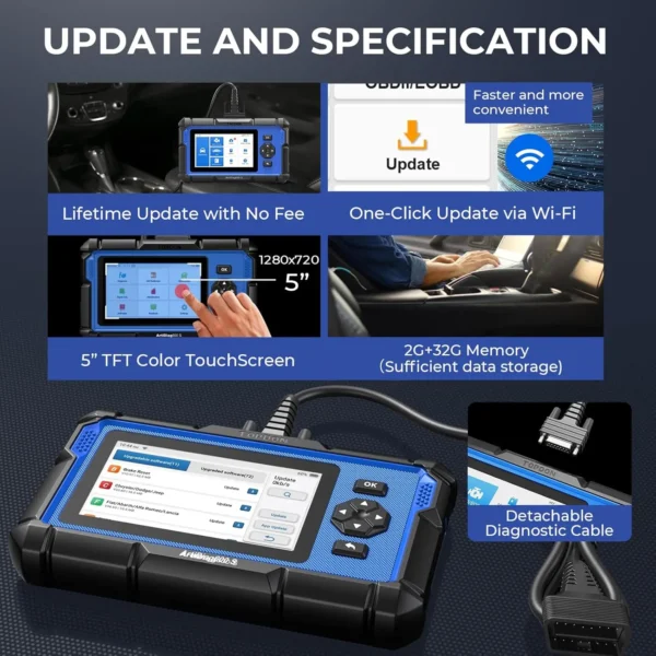 S14fc8a4497354d62bb5e935207fa8423G.webp Scanner de diagnostic automobile professionnel TOPDON ArtiDiag600S : lecteur de codes OBD2 complet avec 9 fonctions essentielles