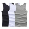 Hot Men's Tank Tops Fitness Vest Basic Elastic Sleeveless T-shirt Cotton Bodybuilding Man Clothing 3pcs/set Gym Clothing Man