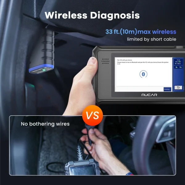 Outil de diagnostic OBD2 MUCAR VO6, scanner OBD2 CAN FD pour diagnostic de tous les systèmes automobiles, 28 réinitialisations, mise à jour gratuite à vie