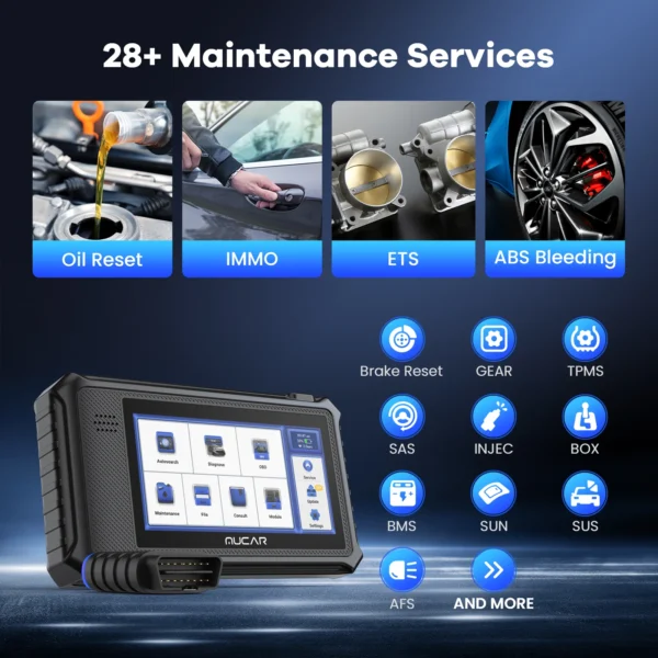 Outil de diagnostic OBD2 MUCAR VO6, scanner OBD2 CAN FD pour diagnostic de tous les systèmes automobiles, 28 réinitialisations, mise à jour gratuite à vie