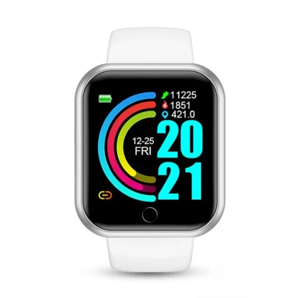 Montre connectée sport pour femme et homme, avec lecteur de musique intégré, suivi d'activité, podomètre et réveil (Y68 D20).