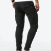 S1c9bcc00a1304b6c8a71e1c41e852675I.webp Pantalon cargo en denim élastique Street Jeans pour homme, coupe slim, couleur unie, plusieurs poches, style décontracté, taille mi-haute, idéal au quotidien.