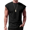 Independent station 24 cross-border men's summer new sleeveless t-shirt youth casual loose solid color thin shoulder t-shirt spo