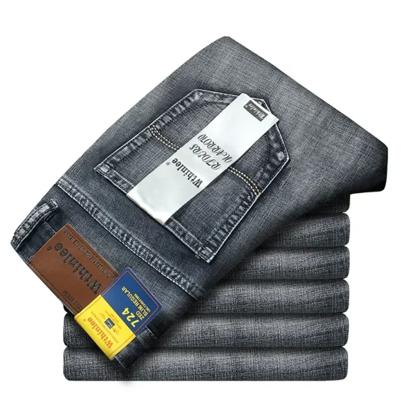 Jean délavé de marque 2026, pantalon en denim de haute qualité pour homme, toutes saisons, style business casual, taille haute.