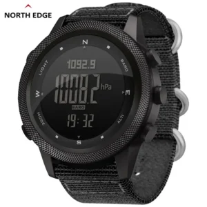 Montre numérique pour homme NORTH EDGE APACHE-46, idéale pour les sports de plein air (course à pied, natation), avec altimètre, baromètre et boussole, étanche à 50 m.