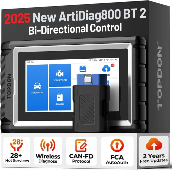 Outil de diagnostic OBD2 MUCAR VO6, scanner OBD2 CAN FD pour diagnostic de tous les systèmes automobiles, 28 réinitialisations, mise à jour gratuite à vie