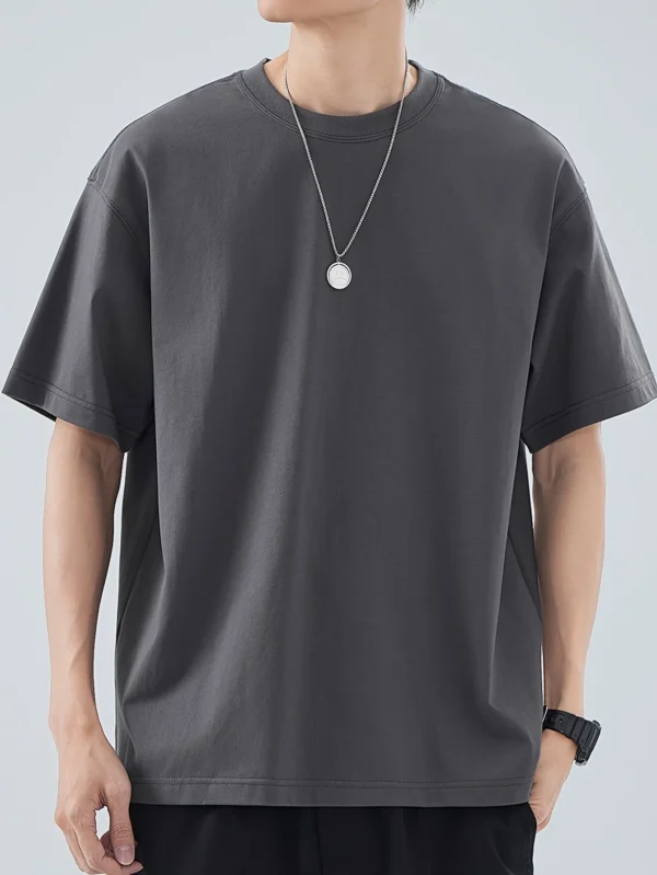 Men's t-shirts 2025 Summer Oversize Cotton T-Shirt Casual High Quality Short Sleeves Tee Shirt Men Basic Solid color Sports Tops