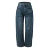 Jean boyfriend taille mi-haute pour femme, coupe ample, jambes larges, taille mi-haute, avec poches, délavage neuf