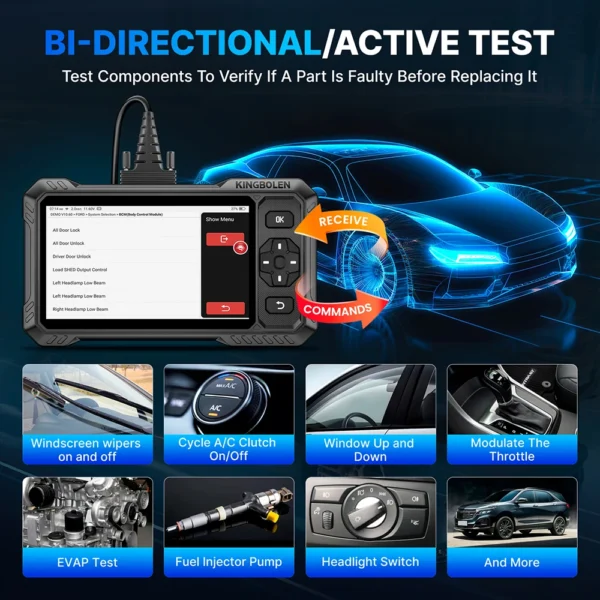 Scanner bidirectionnel KINGBOLEN S6 Elite avec mises à jour gratuites à vie, CANFD, 15 réinitialisations, diagnostic complet du système automobile