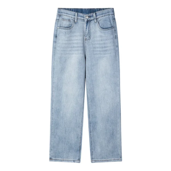 Jean droit taille haute stretch pour femme, collection printemps 2026, longueur cheville, référence 2552