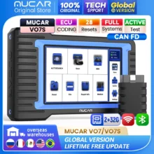 S26ec48ad8fe94597b62035a09595fc73g.webp MUCAR VO7S/VO7 Outils de diagnostic automobile Diagnostic complet du système 28 Réinitialisation du calculateur et codage OBD2 bidirectionnel Scanner automobile Mise à jour gratuite