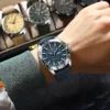 Montre-bracelet POEDAGAR Original pour homme, de luxe, étanche, lumineuse, date et jour de la semaine, à quartz, en cuir, style sport.