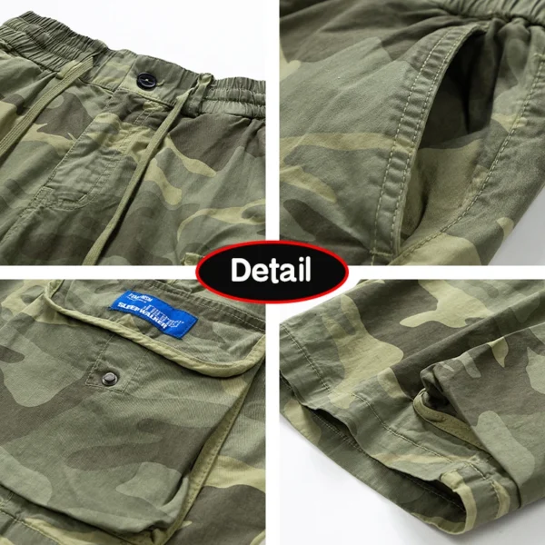 Short d'été camouflage confortable pour homme, idéal pour les loisirs en extérieur. Taille élastique, coupe droite et ample. Design de haute qualité.