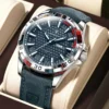 Montre-bracelet POEDAGAR Original pour homme, de luxe, étanche, lumineuse, date et jour de la semaine, à quartz, en cuir, style sport.