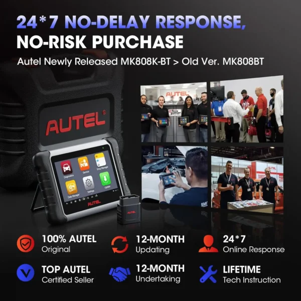 Scanner OBD2 Bluetooth bidirectionnel Autel MaxiCOM MK808K-BT, identique au MK808BT Pro MK808Z-BT, outil de diagnostic automobile