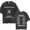 T-shirts délavés à l'effigie de l'album « Toxicity » de System of a Down, style rock, oversize, vintage, alternatif, metal.