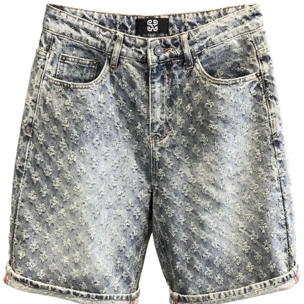 Short en jean rétro de luxe léger style Y2K, coupe ample, style hip-hop, pour homme et femme.