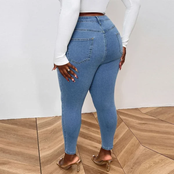 Jean skinny délavé rétro grande taille Benuynffy pour femme, collection printemps-été 2025, style streetwear décontracté, longueur cheville.