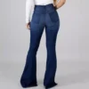 S3548f1ab1b684ccba0c7a5b582f02bf5B.webp Jeans évasés bleus déchirés pour femmes, printemps-automne, pantalons en denim stretch noir, pantalons décontractés et élégants.