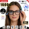 Lunettes intelligentes Lenovo 8K avec IA, Bluetooth, appels et musique, contrôle de la caméra, traduction IA et protection contre la lumière bleue homme.