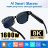 Lunettes intelligentes Lenovo 8K avec IA, Bluetooth, appels et musique, contrôle de la caméra, traduction IA et protection contre la lumière bleue homme.