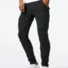 S3c45d840b4b546099cc00cc947ec1d31w.webp Pantalon cargo en denim élastique Street Jeans pour homme, coupe slim, couleur unie, plusieurs poches, style décontracté, taille mi-haute, idéal au quotidien.