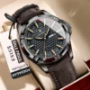 Montre-bracelet POEDAGAR Original pour homme, de luxe, étanche, lumineuse, date et jour de la semaine, à quartz, en cuir, style sport.