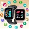 Montre connectée sport pour femme et homme, avec lecteur de musique intégré, suivi d'activité, podomètre et réveil (Y68 D20).