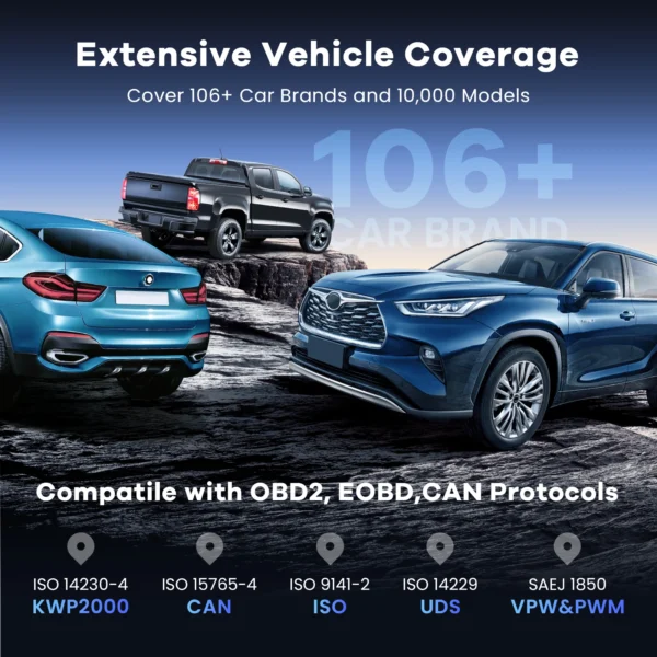 Outil de diagnostic OBD2 MUCAR VO6, scanner OBD2 CAN FD pour diagnostic de tous les systèmes automobiles, 28 réinitialisations, mise à jour gratuite à vie
