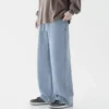 Jeans longs décontractés pour homme, coupe classique, jambes larges.