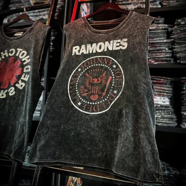 Débardeur de sport vintage en coton imprimé style rock américain, sans manches, pour homme, collection été 2025