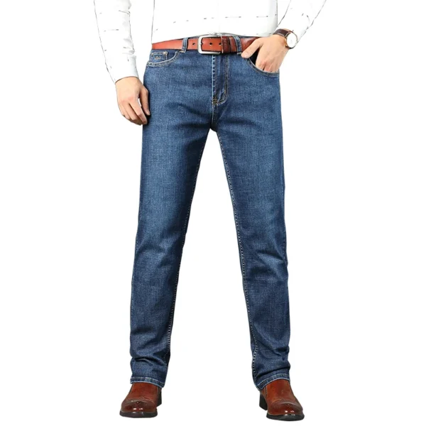 Jean délavé de marque 2026, pantalon en denim de haute qualité pour homme, toutes saisons, style business casual, taille haute.