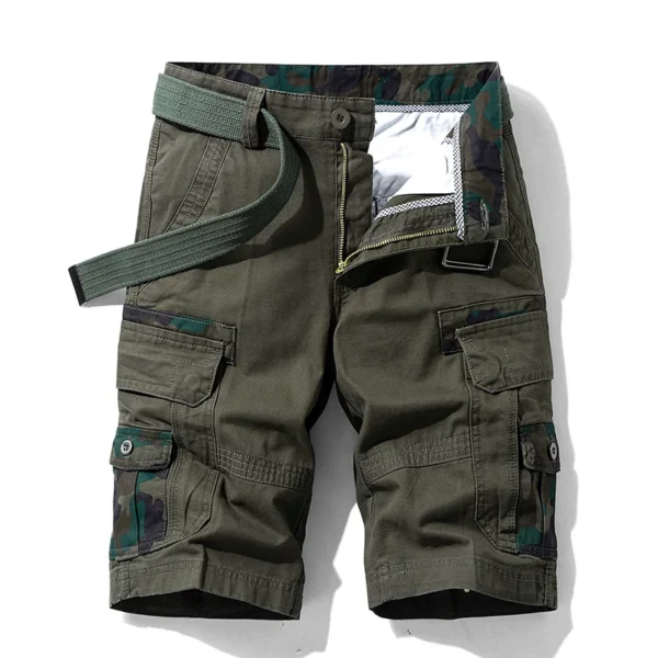 S55c5afeb47864ef0910d7d915fe57f26C.webp Short cargo camouflage été homme, short de plage multipoches en coton, short de jogging décontracté printemps, homme
