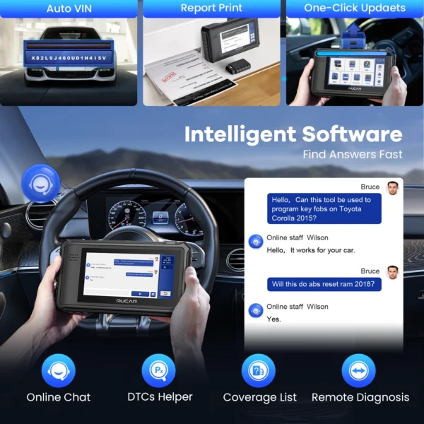 Outil de diagnostic OBD2 MUCAR VO6, scanner OBD2 CAN FD pour diagnostic de tous les systèmes automobiles, 28 réinitialisations, mise à jour gratuite à vie