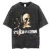 T-shirts délavés à l'effigie de l'album « Toxicity » de System of a Down, style rock, oversize, vintage, alternatif, metal.