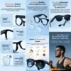 S6469e599c17e4d039d47d91c2724d5e19.webp Lunettes intelligentes pour hommes avec caméra 4K HD 800 W, batterie externe 3600 mAh, traduction multilingue (plus de 100 langues), enregistrement vidéo, lecteur de musique et fonction appel.
