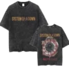 T-shirts délavés à l'effigie de l'album « Toxicity » de System of a Down, style rock, oversize, vintage, alternatif, metal.