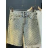 Short en jean rétro de luxe léger style Y2K, coupe ample, style hip-hop, pour homme et femme.