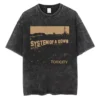 T-shirts délavés à l'effigie de l'album « Toxicity » de System of a Down, style rock, oversize, vintage, alternatif, metal.