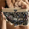 Boxer homme style ethnique rétro, slip confortable à imprimé vintage, sous-vêtement élastique, short taille mi-haute.